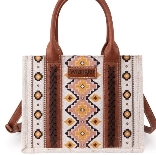 Wrangler Southwestern Print Small Canvas Tote/Crossbody