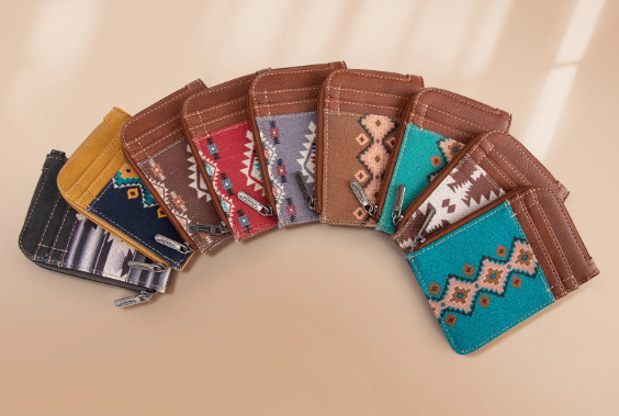 Style Wrangler Southwestern Art Print Mini Zip Card Case