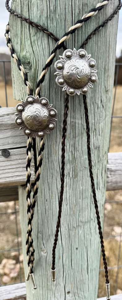 Traditional Concho Horsehair Bolo