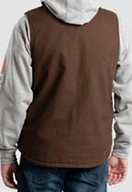 Heartland Sherpa-Lined Washed Duck V-Neck Vest