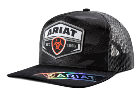 Ariat Men's Cap Snap Back Camo Patch Black