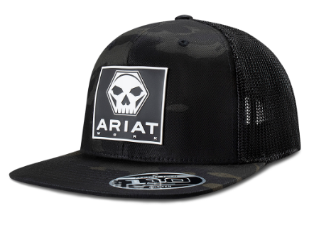 Ariat Men's Cap Snap Back FF110 Skull Bolt Dark Green