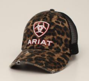 Ariat Ladies Ponyflo Cap Leopard Print Black