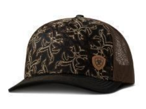 Ariat Ladies Cap R112 SnapBack Stitched Panels Black Brown