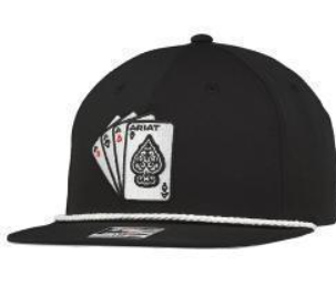 Ariat Men's Cap R112 Aces 3D Embroidered Black