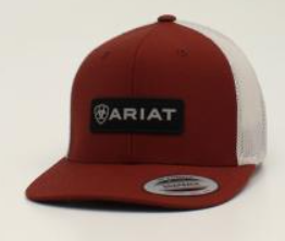 Ariat Men's Snap Back Rectangle Logo Red