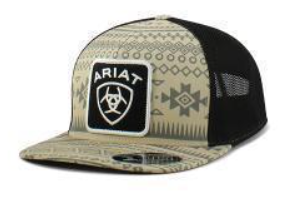 Ariat Men's Flexfit 110 Cap Snap Back Patch Logo Tan