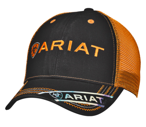 Ariat Mens Ball Cap Black and Orange