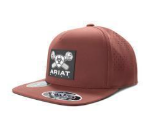 Ariat Men's Cap Snap Back Bolt Patch Burgundy