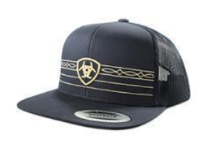 Ariat Cap Shield and Boot Stitch Ribbon Navy