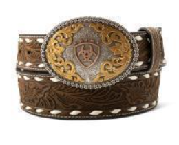 Ariat Men's Belt 1 7/8" - 1 1/2" Oval Ariat Buckle Aged Bark