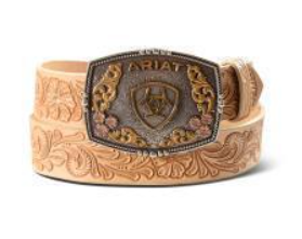 Ariat Ladies Belt 1 1/2 Floral Embossed Natural