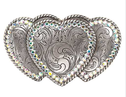 Blazin Roxx Triple Heart Buckle