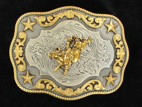 Nocona Men's Ant Silver/Ant Gold Buckle