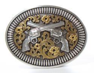 Nocona Men's Oval Floral Revolvers Buckle