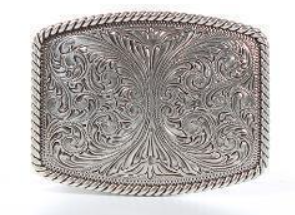 Nocona Rectangle Twisted Floral Buckle