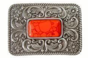Blazin Roxx Ladies Buckle Rectangle Red Turquoise Stone