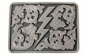 Blazin Roxx Ladies Buckle Rectangle Lightning Bolt
