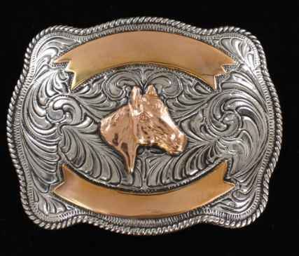 Crumrine buckle Copper Horse Head Motif