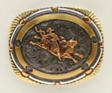 Crumrine Rectangle Buckle Bullrider Roped Edge