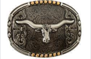 Crumrine Oval Buckle Long Horn Motif