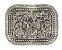 Blazin Roxx Rectangle Buckle Floral Filigree Crystal