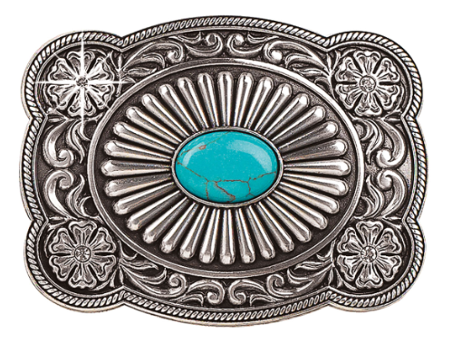 Blazin Roxx Turquoise Stone Fanned Buckle