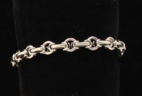Silver Strike Men's Bracelet Round Link Silver