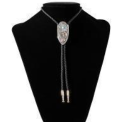 Double S Bolo Tie Arrow Floral Turquoise Red