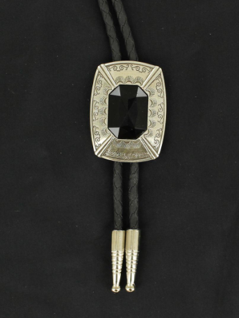 Double S Adult Western Bolo Black Stone