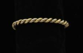 Silver Strike Men's Bracelet Cuff Twisted Silver Gold