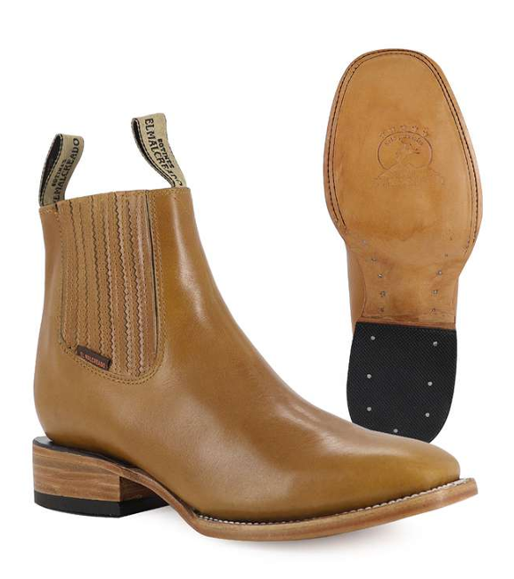 French Style Vegetable Tanned Leather Ankle Boot