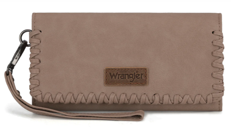 Wrangler whipstitch wristlet wallet