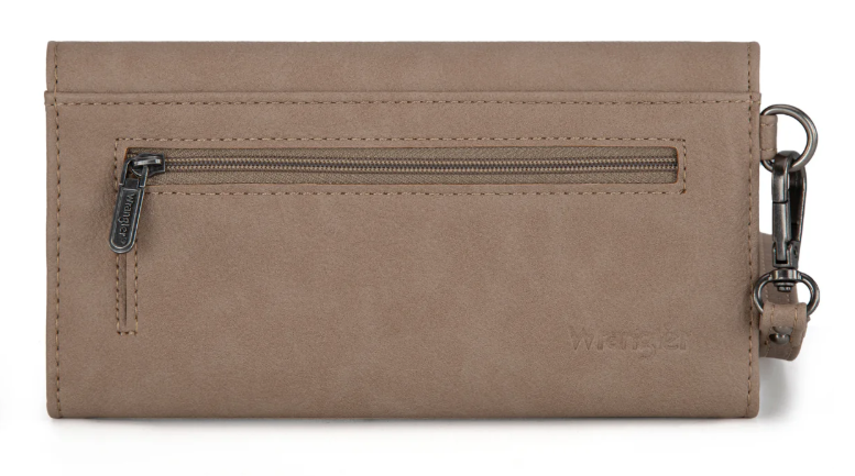 Wrangler whipstitch wristlet wallet