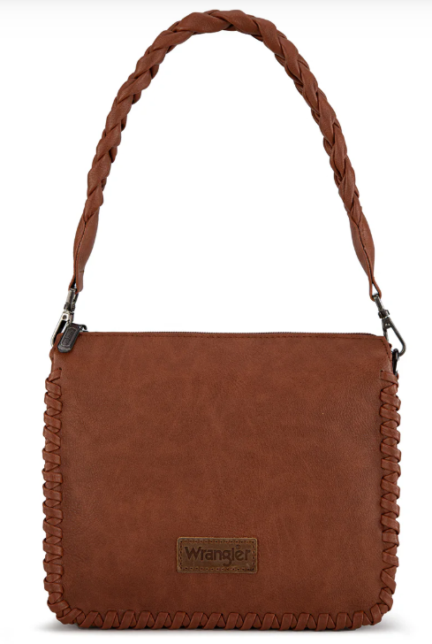 Wrangler Whipstitch Braided Strap Hobo/Crossbody Bag
