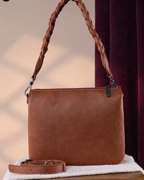 Wrangler Whipstitch Braided Strap Hobo/Crossbody Bag