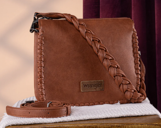 Wrangler Whipstitch Braided Strap Hobo/Crossbody Bag