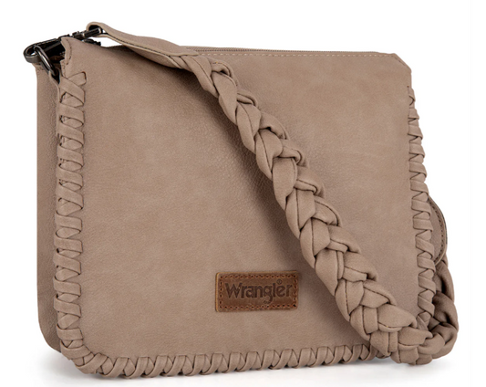Wrangler Whipstitch Braided Strap Hobo/Crossbody Bag
