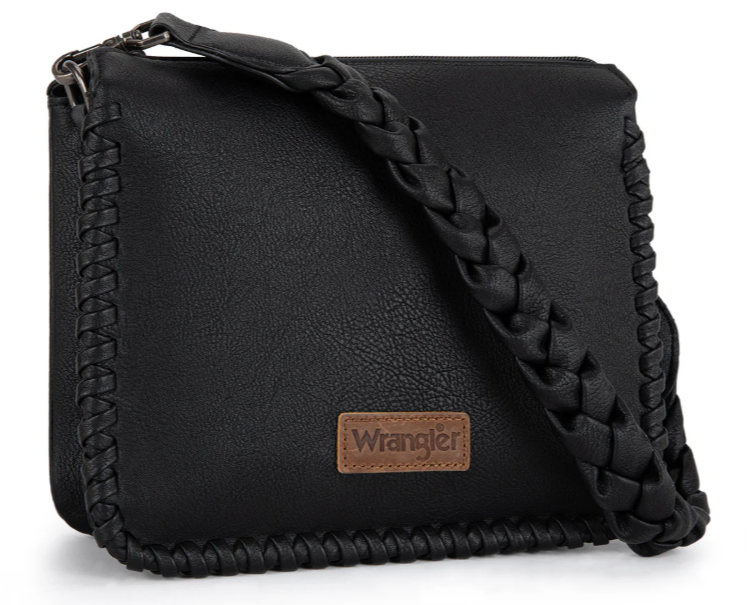 Wrangler Whipstitch Braided Strap Hobo/Crossbody Bag