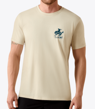 NATURAL MNS Ariat Split Freedom Painted Classic Fit T-Shirt