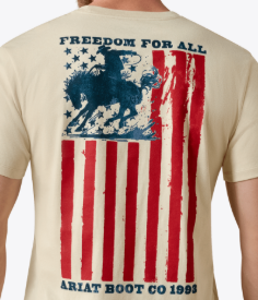 NATURAL MNS Ariat Split Freedom Painted Classic Fit T-Shirt