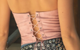 Beckee Vegan Leather Embroidered Western Corset Top