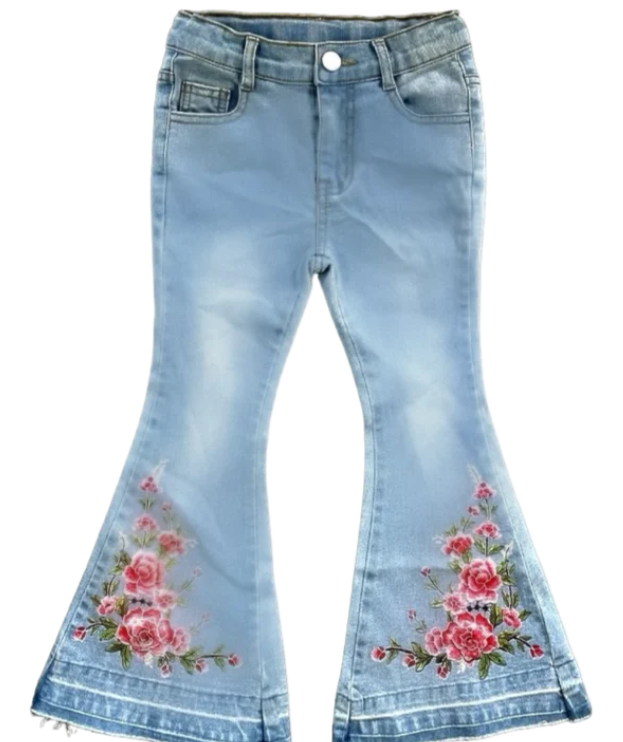 Floral Boot Flare Denim Jeans
