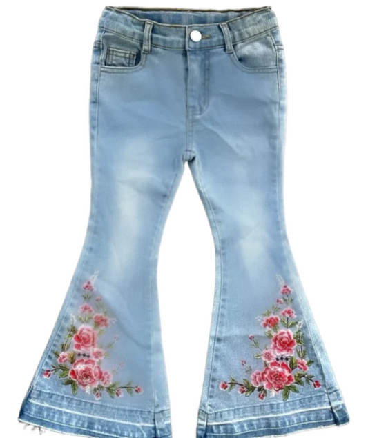 Floral Boot Flare Denim Jeans