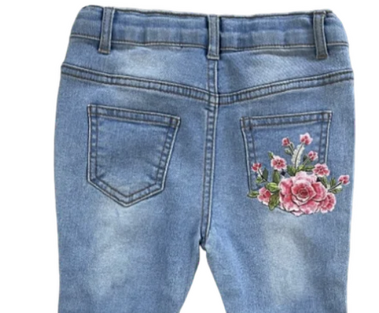 Floral Boot Flare Denim Jeans