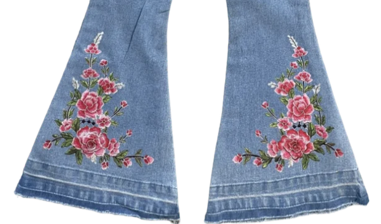 Floral Boot Flare Denim Jeans