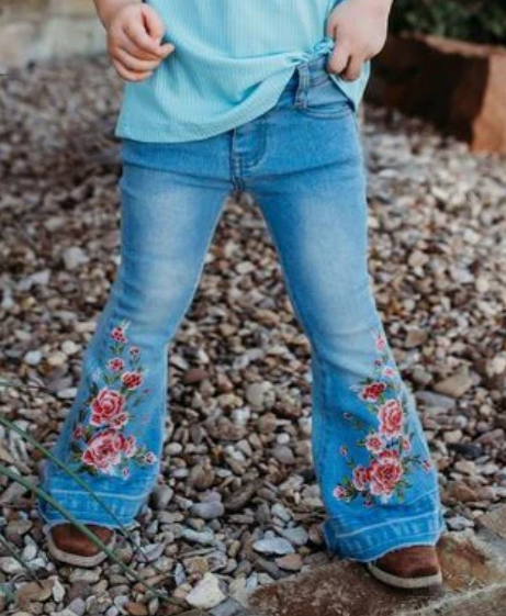 Floral Boot Flare Denim Jeans