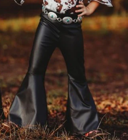 Shea Baby Black Leather Bells Toddler