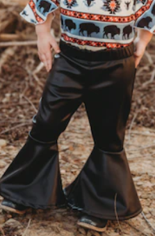 Shea Baby Black Leather Bells Toddler