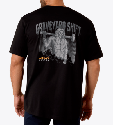 Ariat MNS Rebar Workman Graveyard T-Shirt